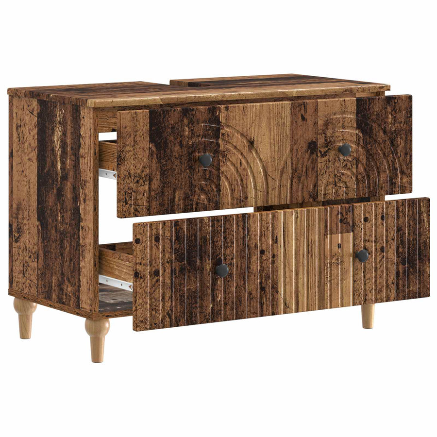 Badkamer wastafelkast ALKMAAR Oud hout 82 x 41 x 59 cm