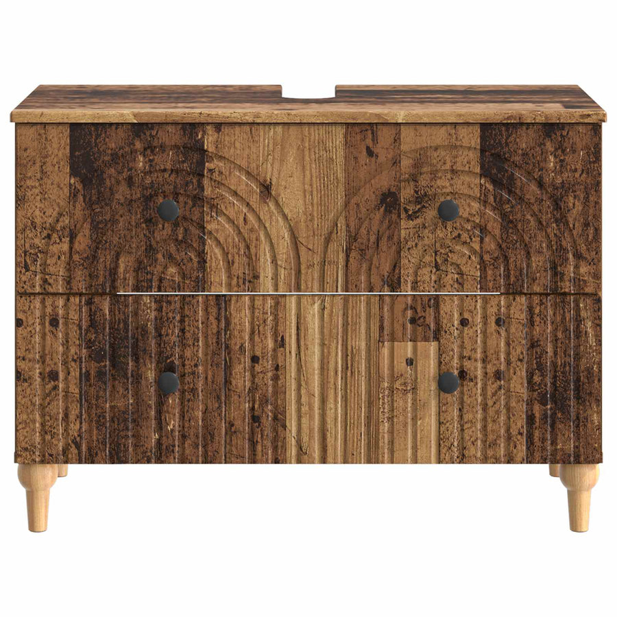 Badkamer wastafelkast ALKMAAR Oud hout 82 x 41 x 59 cm