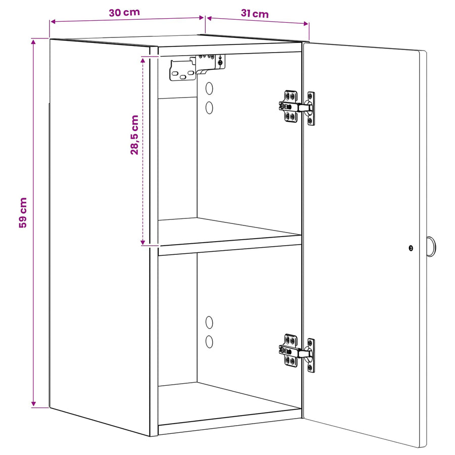 Badkamer wandkast ALKMAAR Hoogglans Wit 30 x 31 x 59 cm