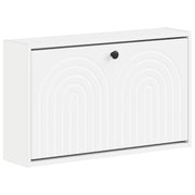 Wandkast schoenen 71x17x43 cm wit bewerkt hout