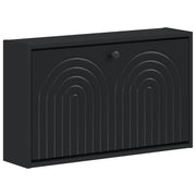 Schoenenkast 71x17x43 cm bewerkt hout zwart