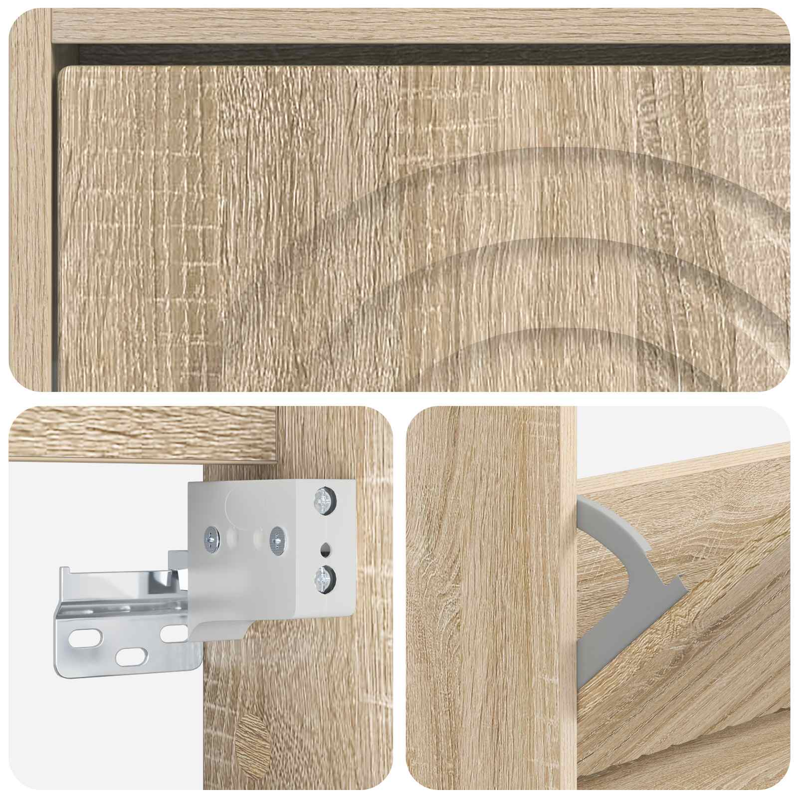 Wandgemonteerde Schoenkast ALKMAAR 71 x 17 x 43 cm Bewerkt hout