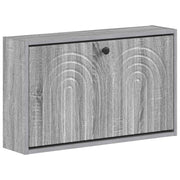 Wandgemonteerde schoenenkast 71x17x43 cm bewerkt hout