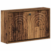 Wandgemonteerde schoenkast bewerkt hout 71x17x43 cm
