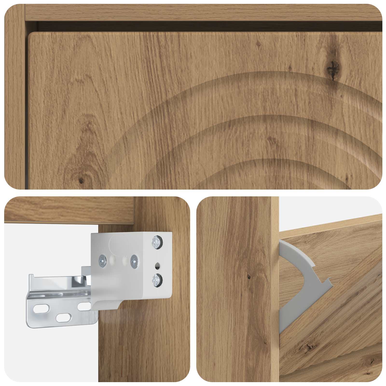 Wandgemonteerde Schoenkast ALKMAAR 71 x 17 x 43 cm Bewerkt hout