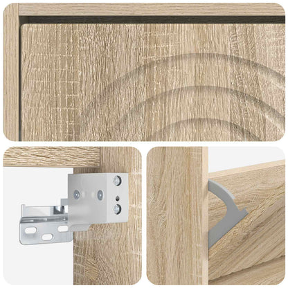 Wandgemonteerde Schoenkast ALKMAAR 71 x 17 x 86 cm Bewerkt hout