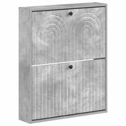 Wandgemonteerde schoenkast 71x17x86 cm bewerkt hout betongrijs