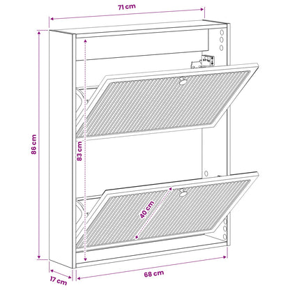 Wandgemonteerde Schoenkast ALKMAAR 71 x 17 x 86 cm Bewerkt hout
