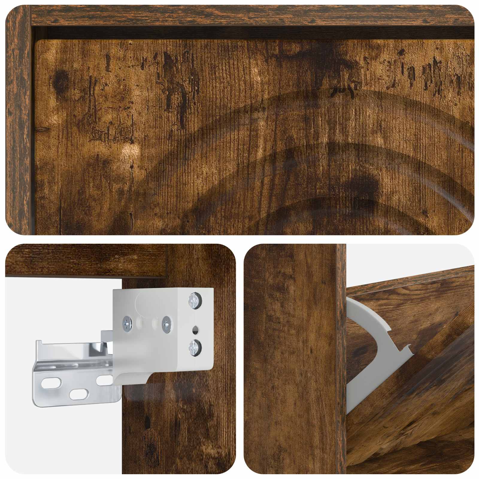 Wandgemonteerde Schoenkast ALKMAAR 71 x 17 x 86 cm Bewerkt hout