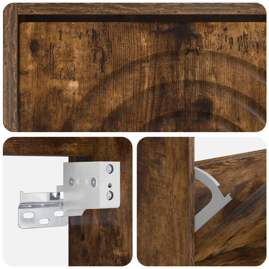 Wandgemonteerde Schoenkast ALKMAAR 71 x 17 x 86 cm Bewerkt hout