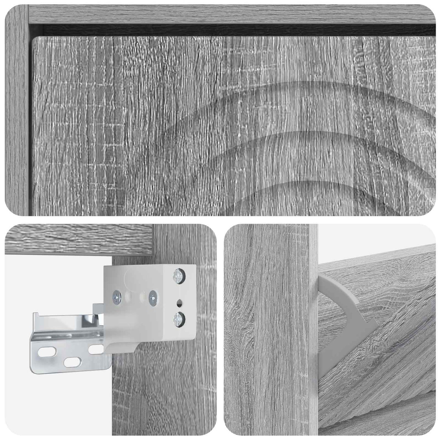 Wandgemonteerde Schoenkast ALKMAAR 71 x 17 x 86 cm Bewerkt hout