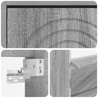 Wandgemonteerde Schoenkast ALKMAAR 71 x 17 x 86 cm Bewerkt hout