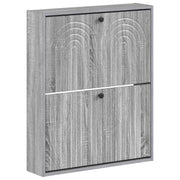Wandgemonteerde schoenkast 71x17x86 cm grijs bewerkt hout
