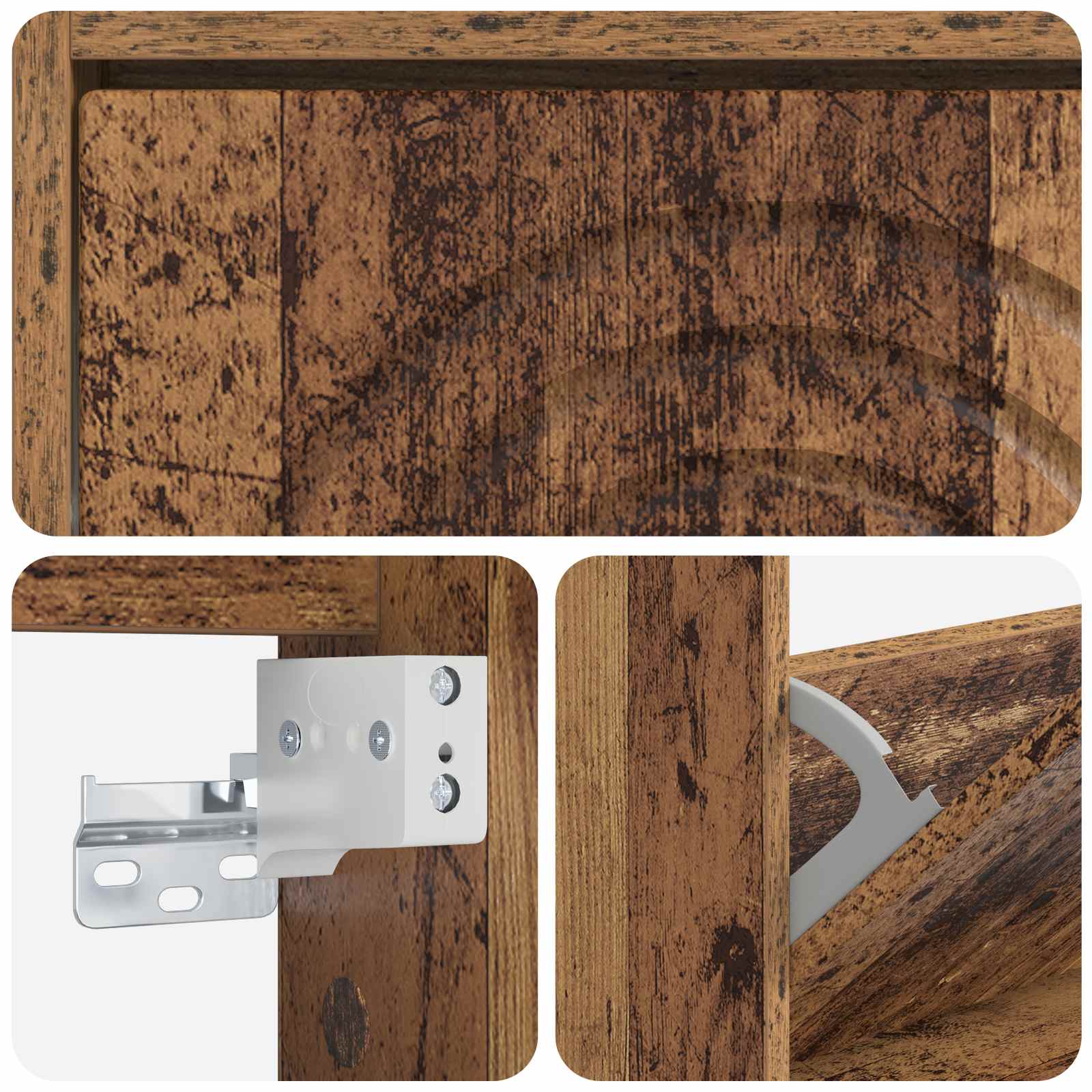 Wandgemonteerde Schoenkast ALKMAAR 71 x 17 x 86 cm Bewerkt hout