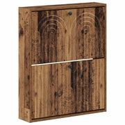Schoenenkast wandmontage 71x17x86 cm bewerkt hout oud hout