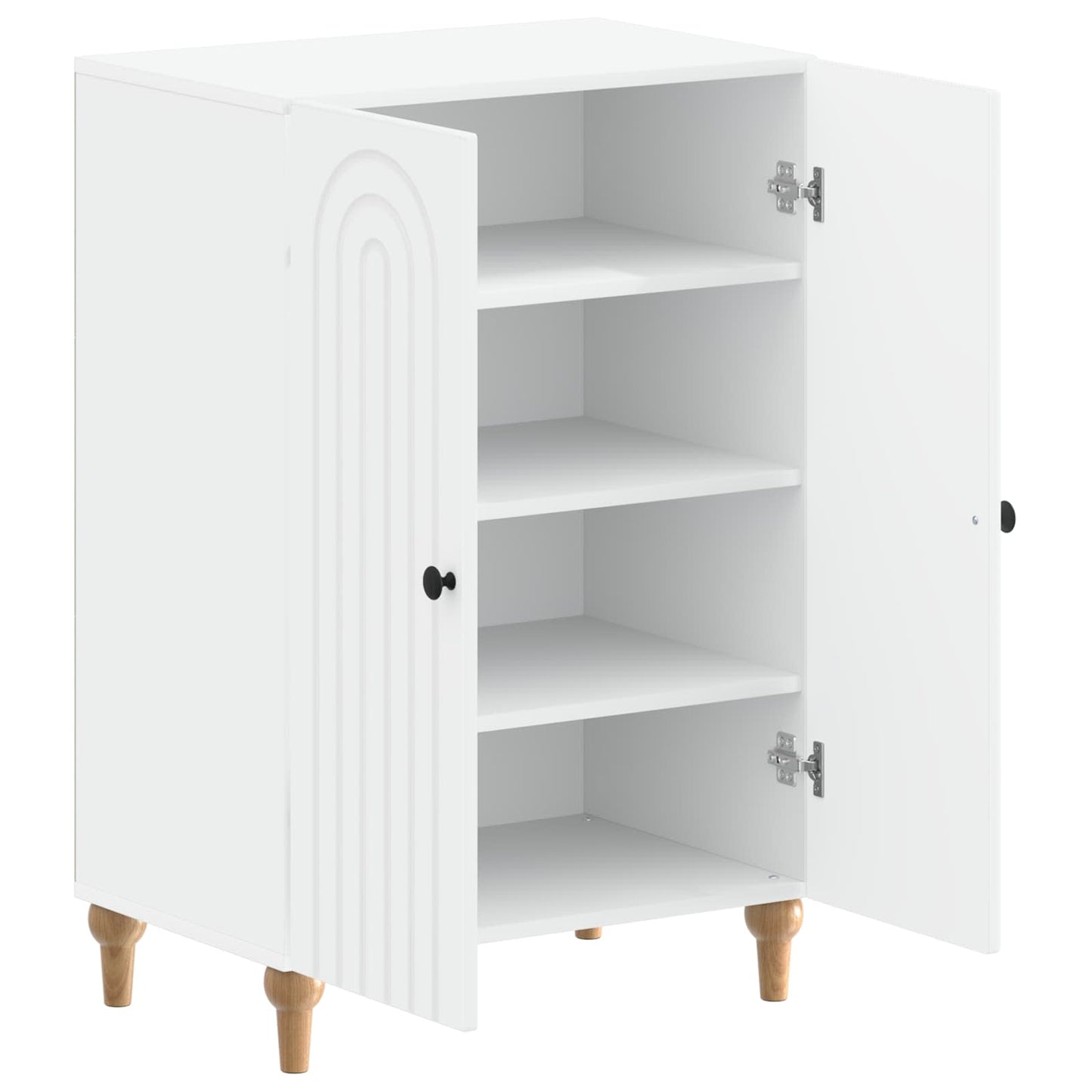 Schoenenkast ALKMAAR 59,5 x 39,5 x 90 cm Bewerkt hout Wit