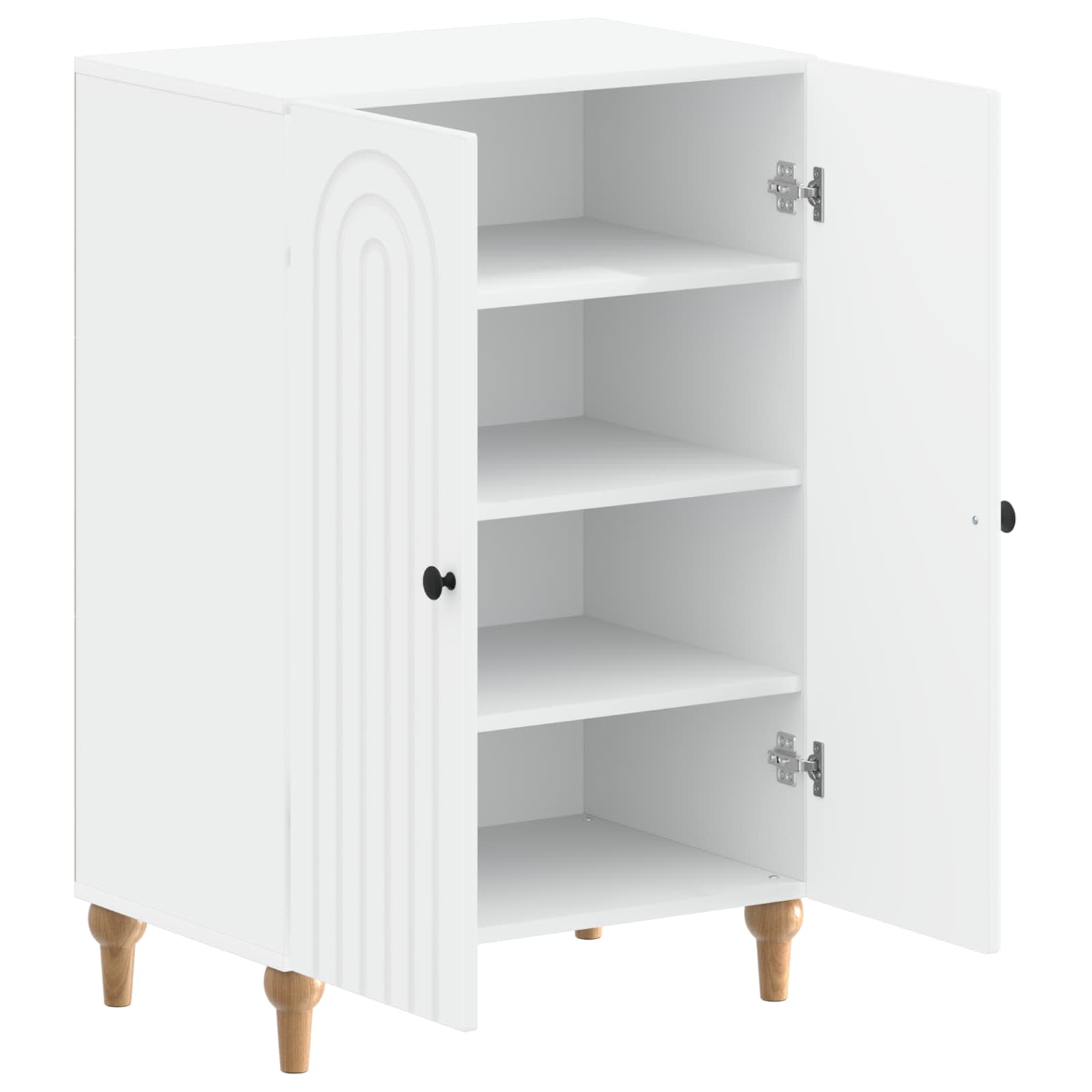 Schoenenkast ALKMAAR 59,5 x 39,5 x 90 cm Bewerkt hout Wit