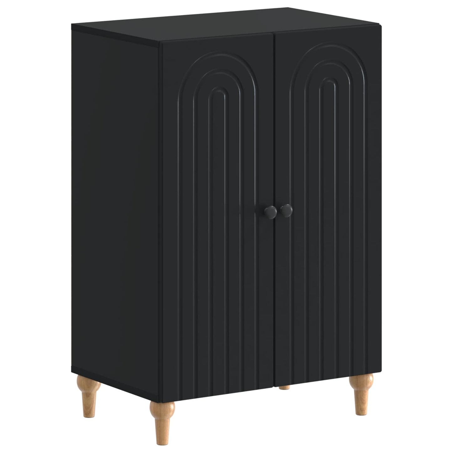 Schoenenkast ALKMAAR 59,5 x 39,5 x 90 cm Bewerkt hout Zwart