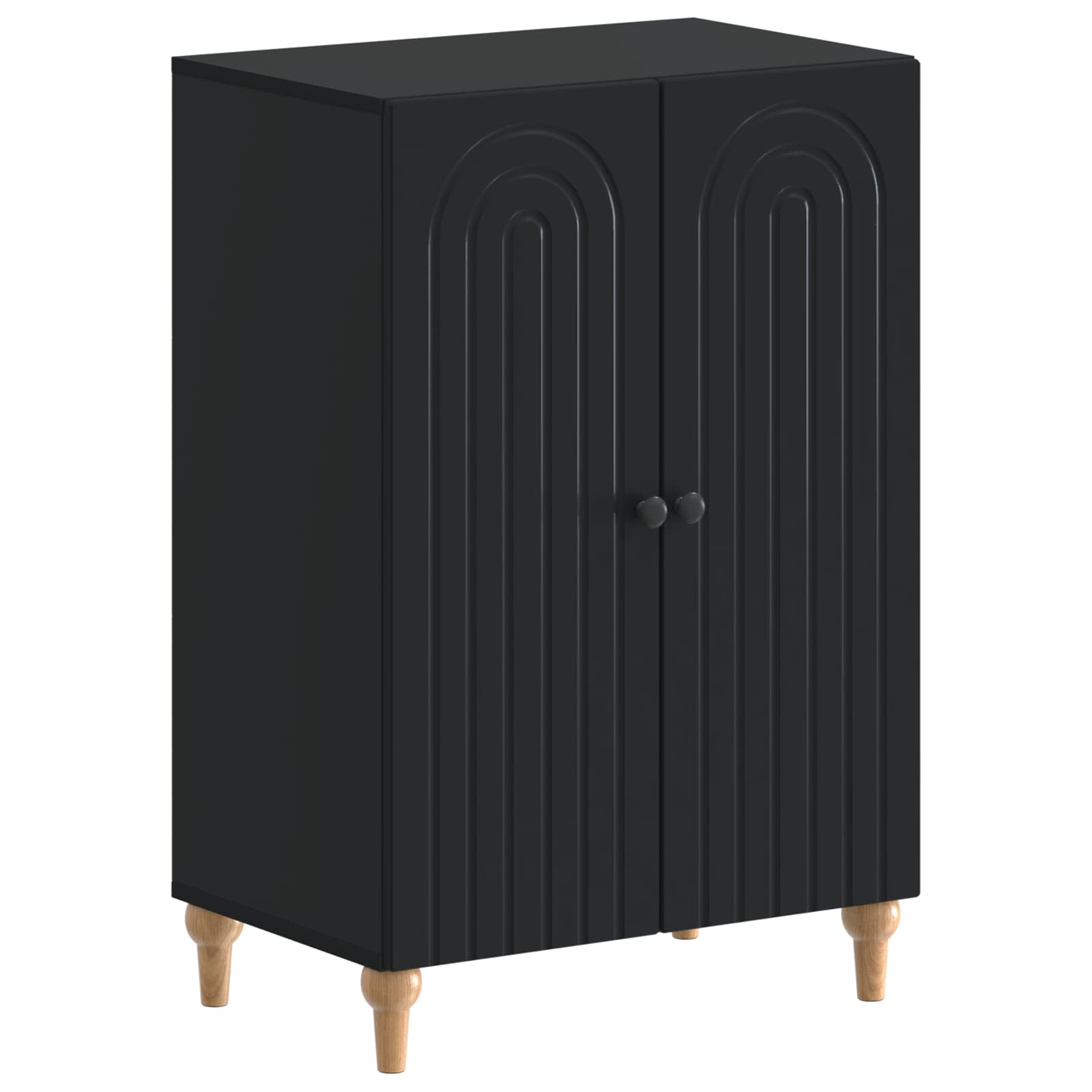Schoenenkast ALKMAAR 59,5 x 39,5 x 90 cm Bewerkt hout Zwart