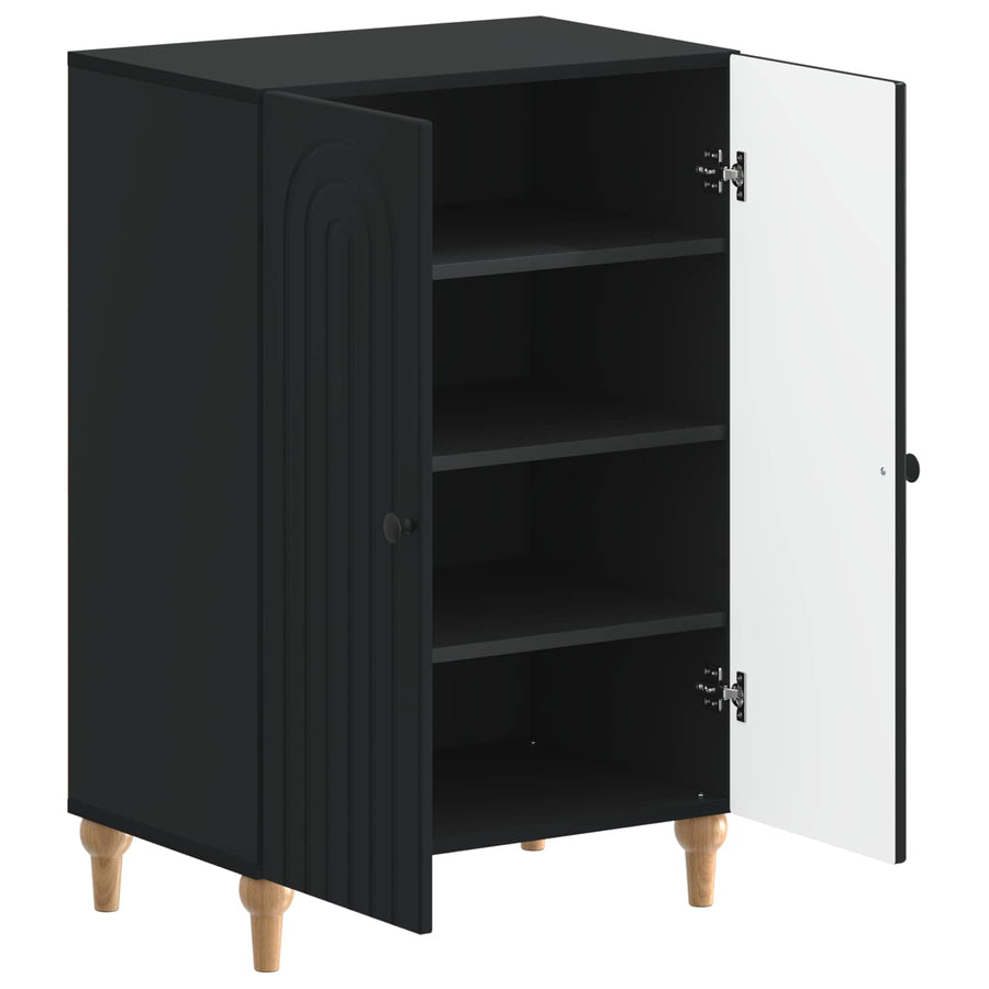 Schoenenkast ALKMAAR 59,5 x 39,5 x 90 cm Bewerkt hout Zwart