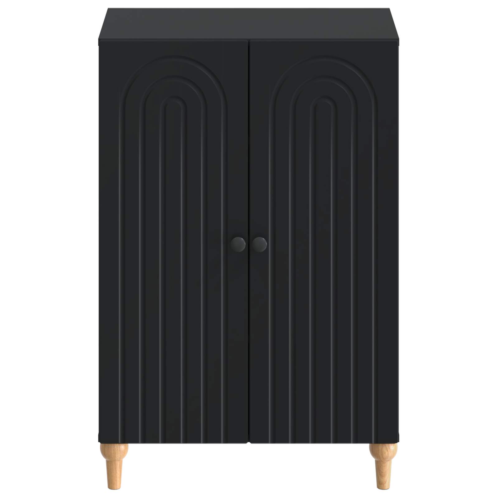 Schoenenkast ALKMAAR 59,5 x 39,5 x 90 cm Bewerkt hout Zwart