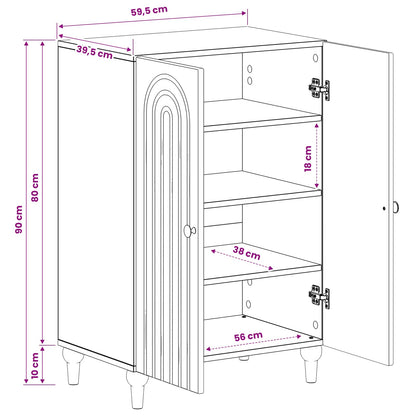 Schoenenkast ALKMAAR 59,5 x 39,5 x 90 cm Bewerkt hout