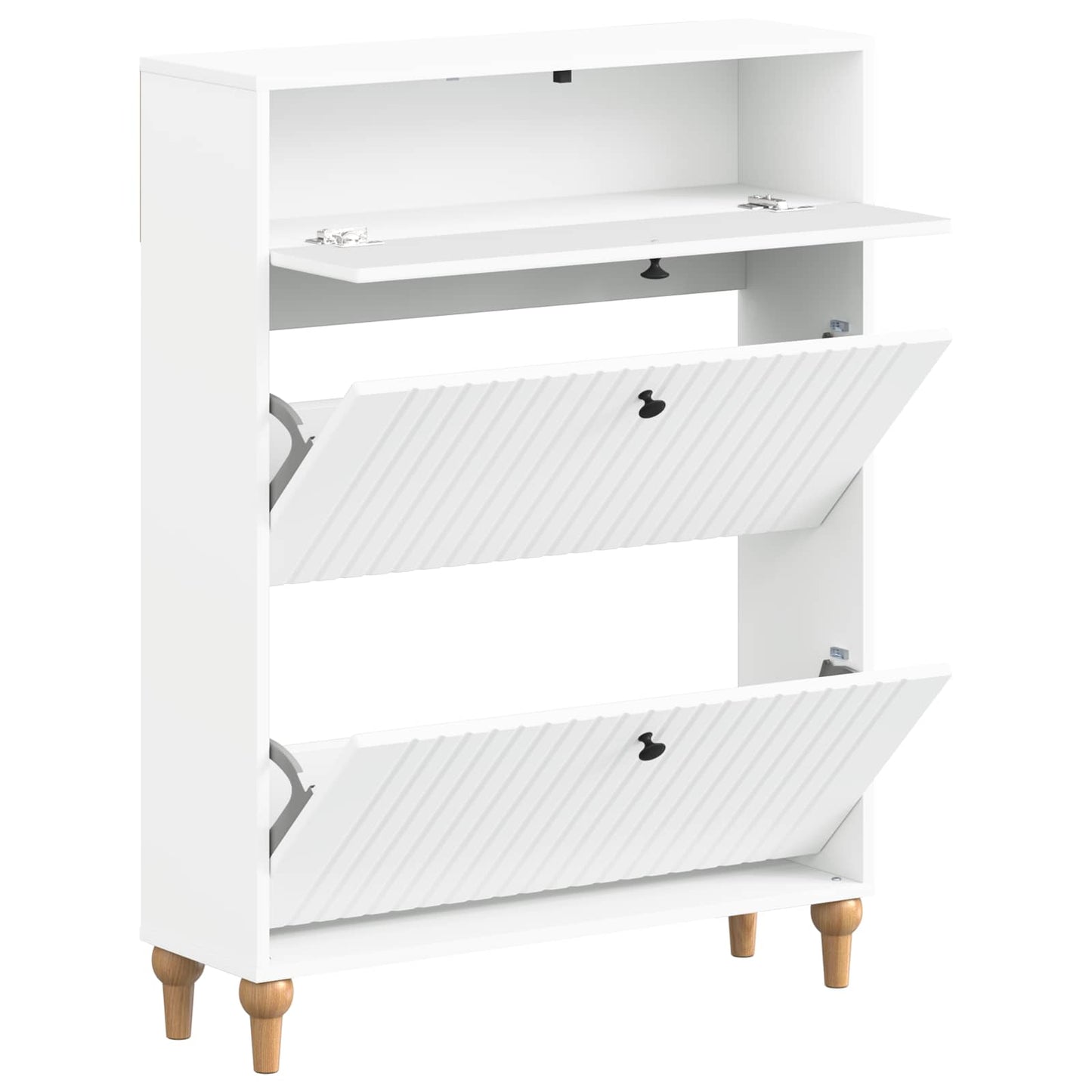 Schoenenkast ALKMAAR 78 x 24 x 103 cm Bewerkt hout Wit