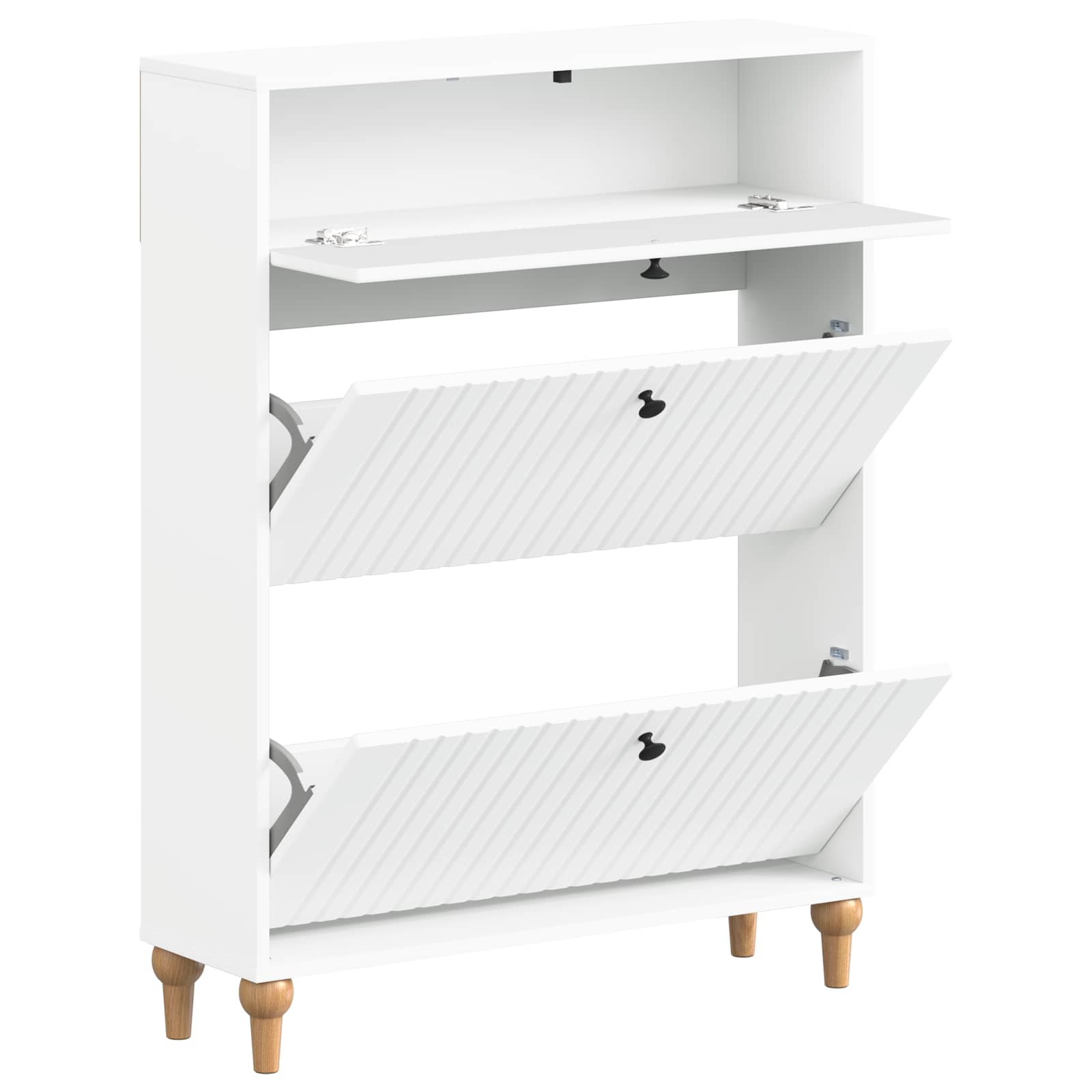 Schoenenkast ALKMAAR 78 x 24 x 103 cm Bewerkt hout Wit