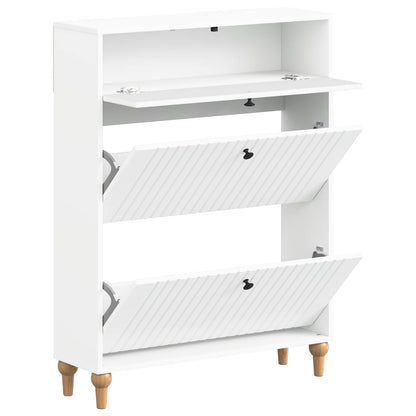 Schoenenkast ALKMAAR 78 x 24 x 103 cm Bewerkt hout Wit