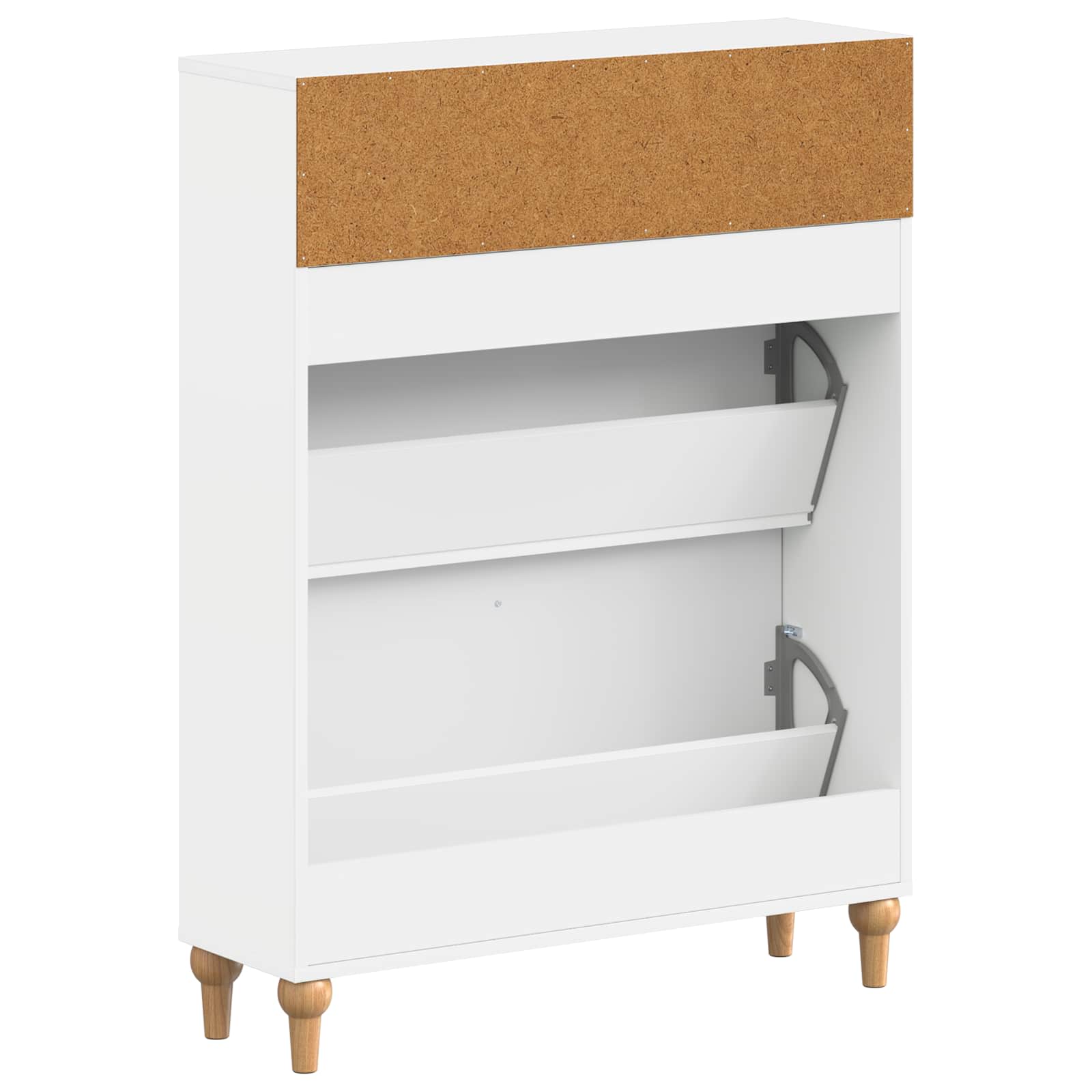 Schoenenkast ALKMAAR 78 x 24 x 103 cm Bewerkt hout Wit