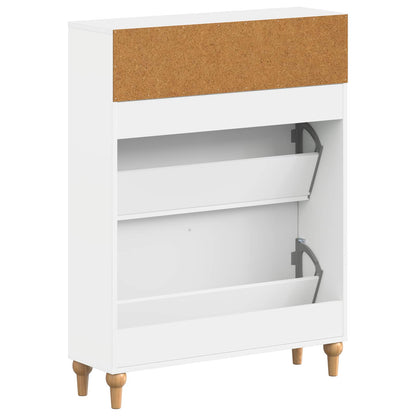Schoenenkast ALKMAAR 78 x 24 x 103 cm Bewerkt hout Wit
