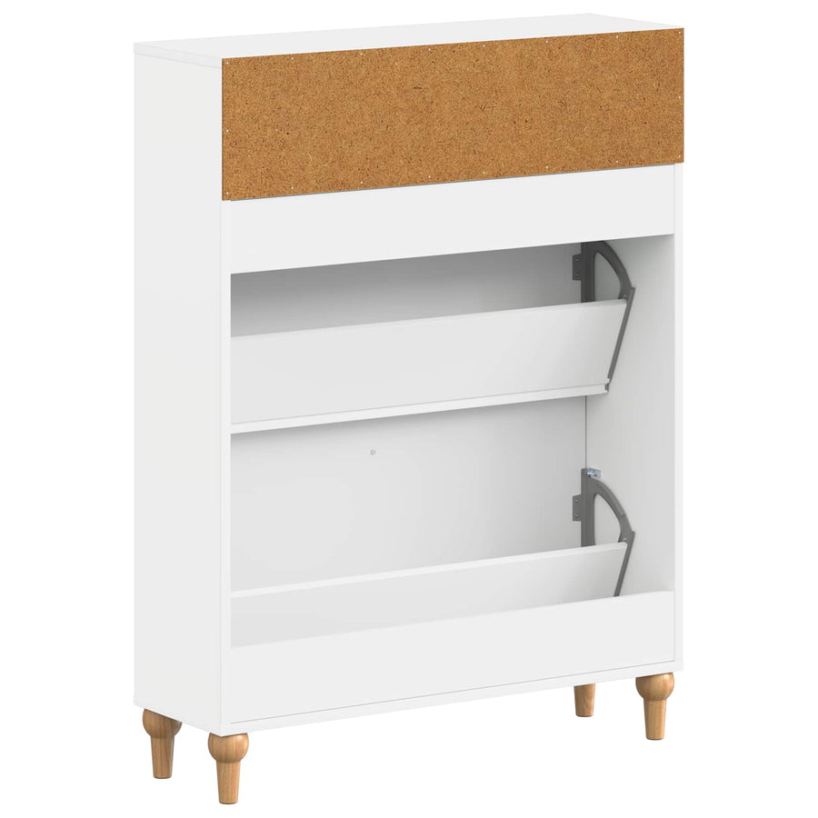 Schoenenkast ALKMAAR 78 x 24 x 103 cm Bewerkt hout Wit