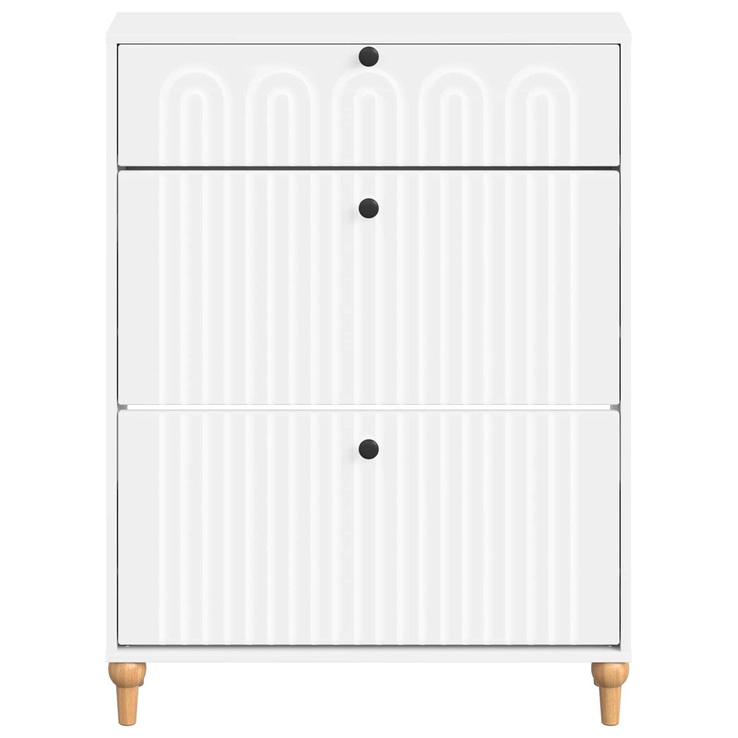Schoenenkast ALKMAAR 78 x 24 x 103 cm Bewerkt hout Wit
