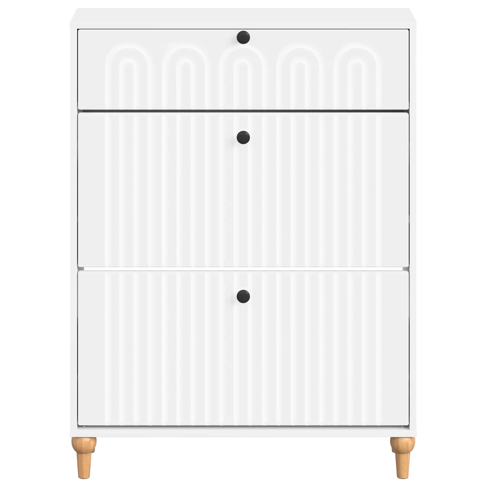 Schoenenkast ALKMAAR 78 x 24 x 103 cm Bewerkt hout Wit