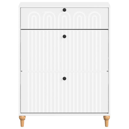 Schoenenkast ALKMAAR 78 x 24 x 103 cm Bewerkt hout Wit