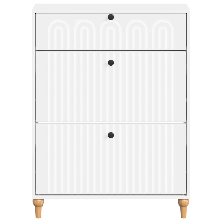 Schoenenkast ALKMAAR 78 x 24 x 103 cm Bewerkt hout Wit