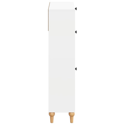 Schoenenkast ALKMAAR 78 x 24 x 103 cm Bewerkt hout Wit