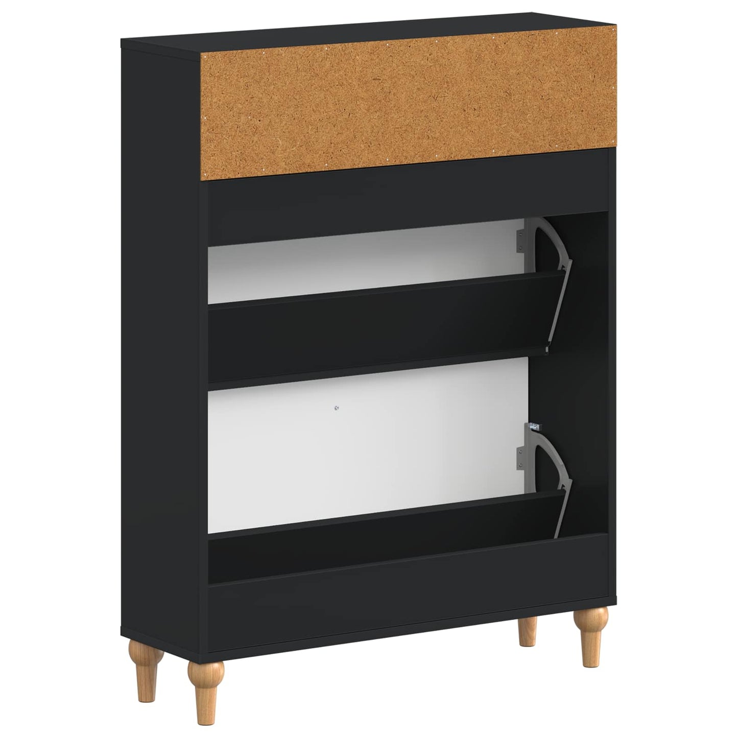 Schoenenkast ALKMAAR 78 x 24 x 103 cm Bewerkt hout Zwart