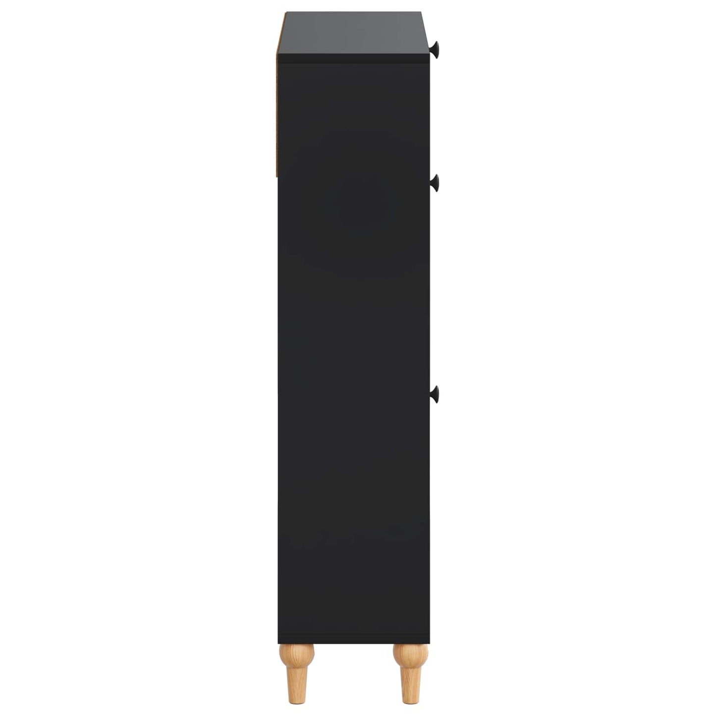 Schoenenkast ALKMAAR 78 x 24 x 103 cm Bewerkt hout Zwart