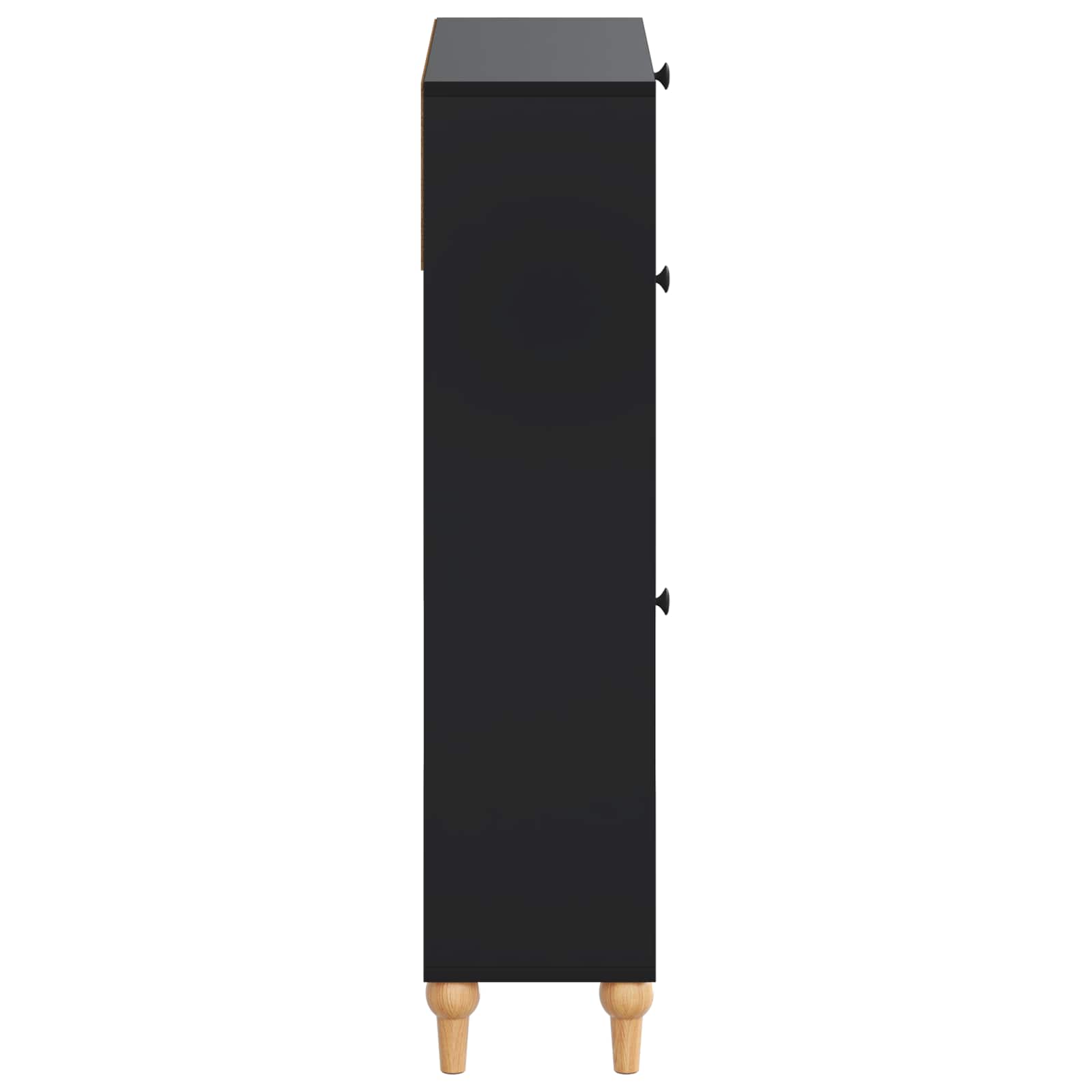 Schoenenkast ALKMAAR 78 x 24 x 103 cm Bewerkt hout Zwart