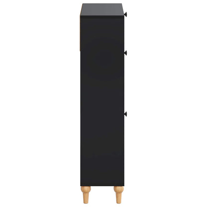 Schoenenkast ALKMAAR 78 x 24 x 103 cm Bewerkt hout Zwart