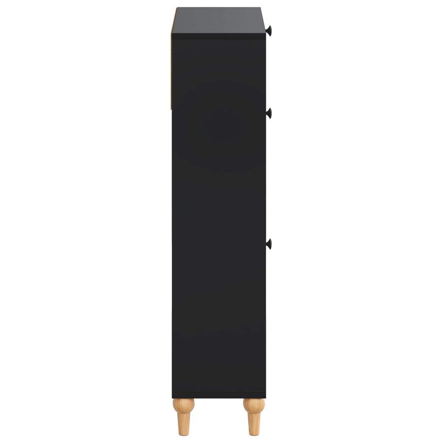 Schoenenkast ALKMAAR 78 x 24 x 103 cm Bewerkt hout Zwart