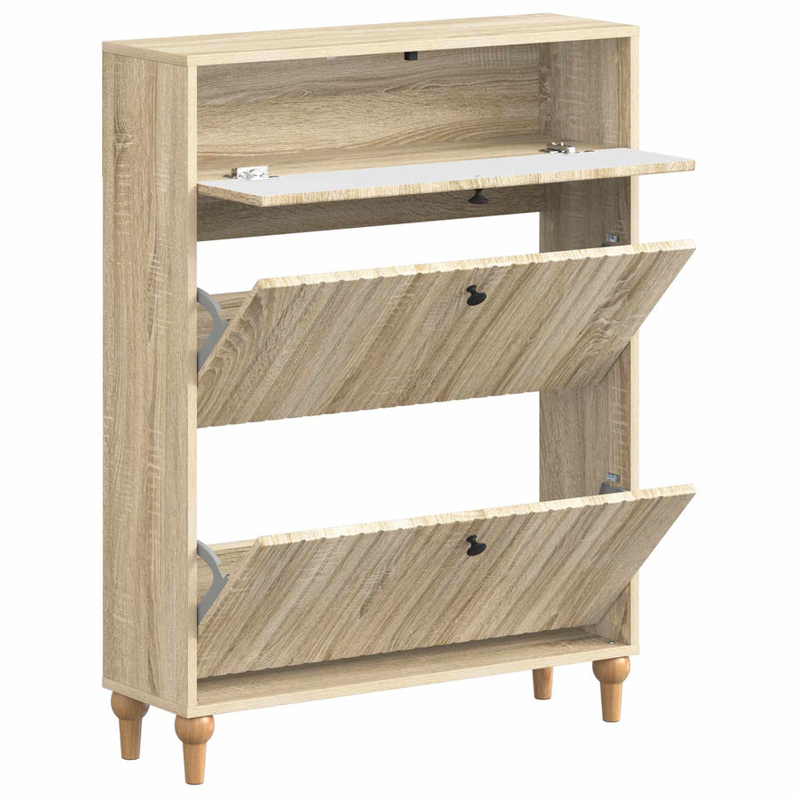 Schoenenkast ALKMAAR 78 x 24 x 103 cm Bewerkt hout Sonoma Eiken