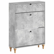 Schoenenkast 78x24x103 cm bewerkt hout betongrijs