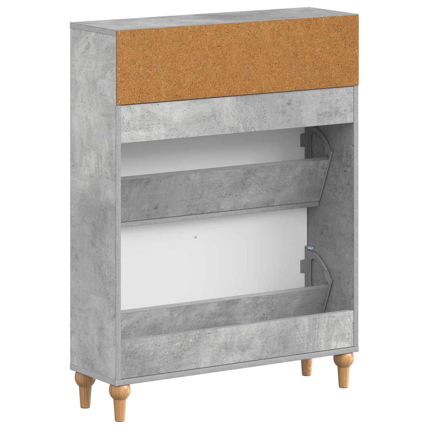 Schoenenkast ALKMAAR 78 x 24 x 103 cm Bewerkt hout Betongrijs