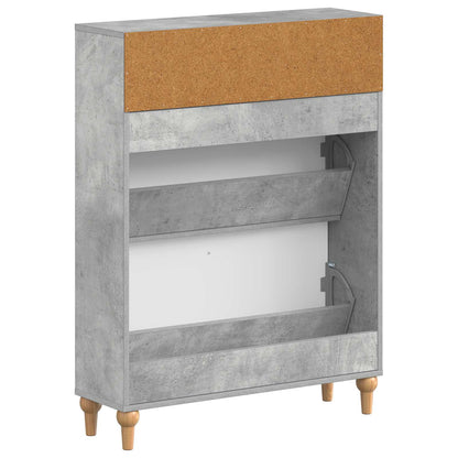 Schoenenkast ALKMAAR 78 x 24 x 103 cm Bewerkt hout Betongrijs