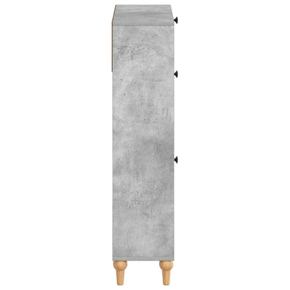 Schoenenkast ALKMAAR 78 x 24 x 103 cm Bewerkt hout Betongrijs