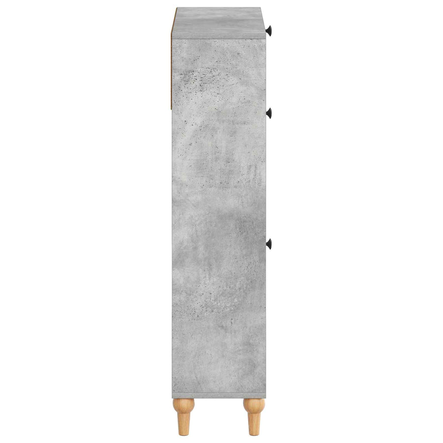 Schoenenkast ALKMAAR 78 x 24 x 103 cm Bewerkt hout Betongrijs