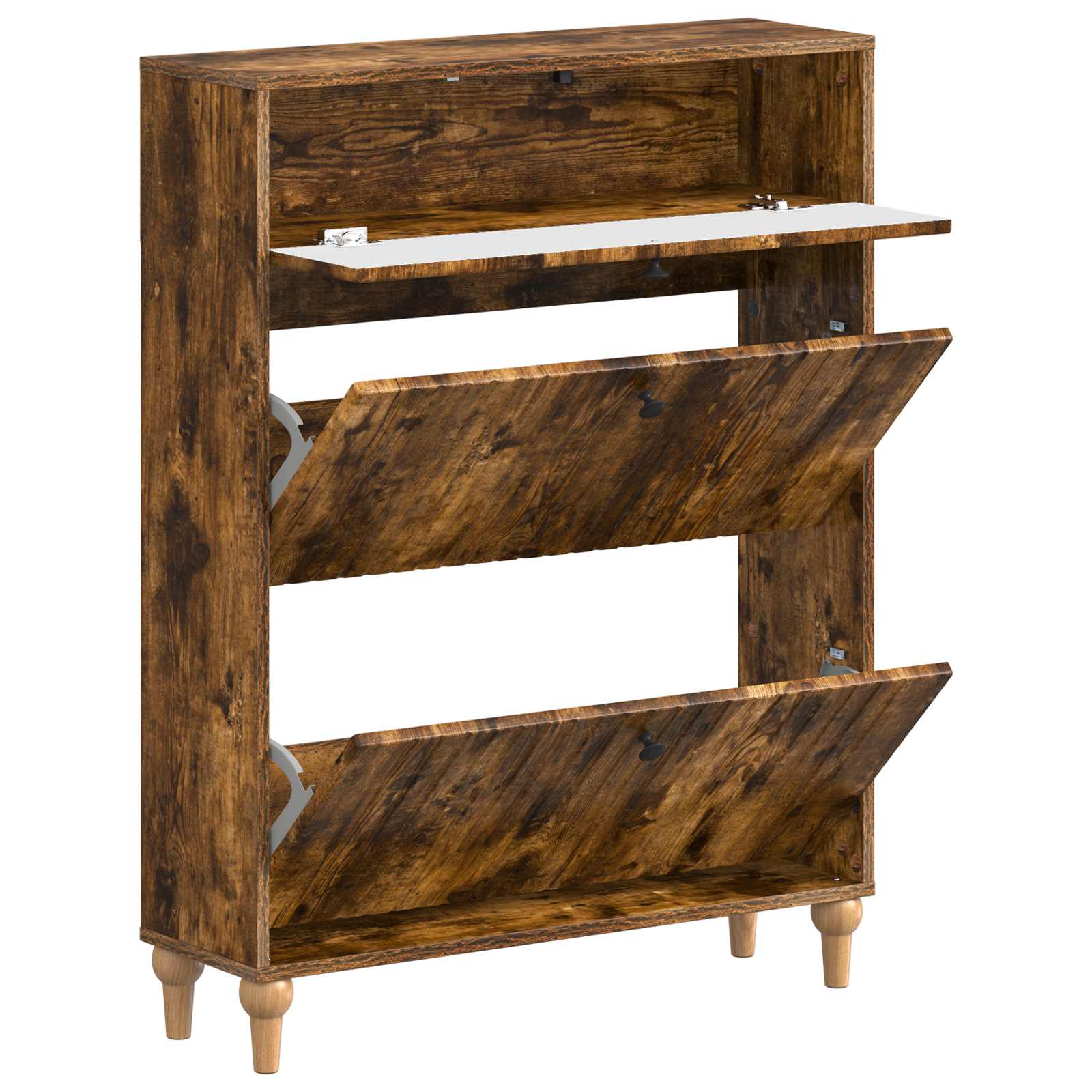 Schoenenkast ALKMAAR 78 x 24 x 103 cm Bewerkt hout