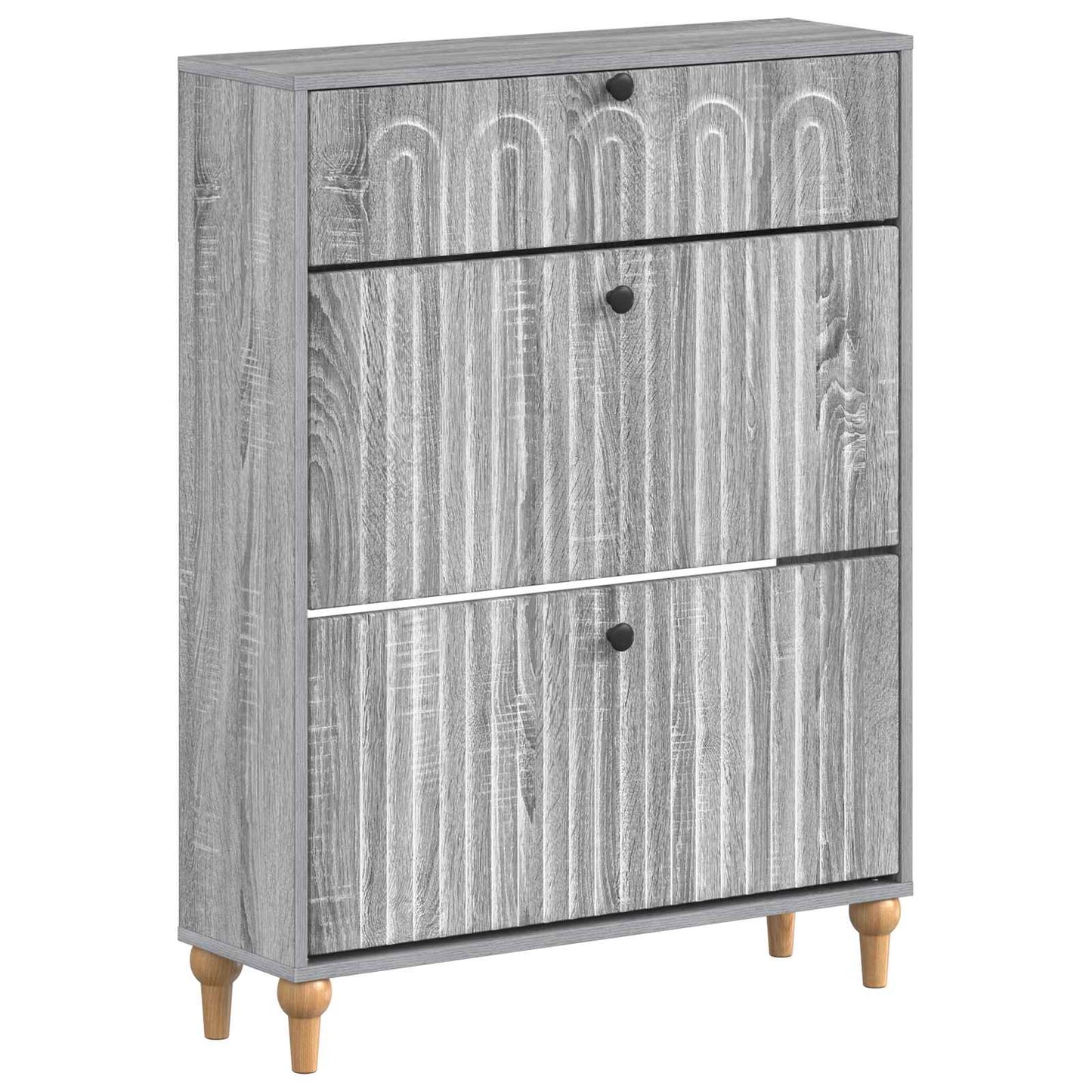 Schoenenkast ALKMAAR 78 x 24 x 103 cm Bewerkt hout Grijs Sonoma